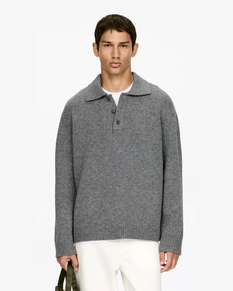 Arket Polopullover Aus Wolle -Grau Grau