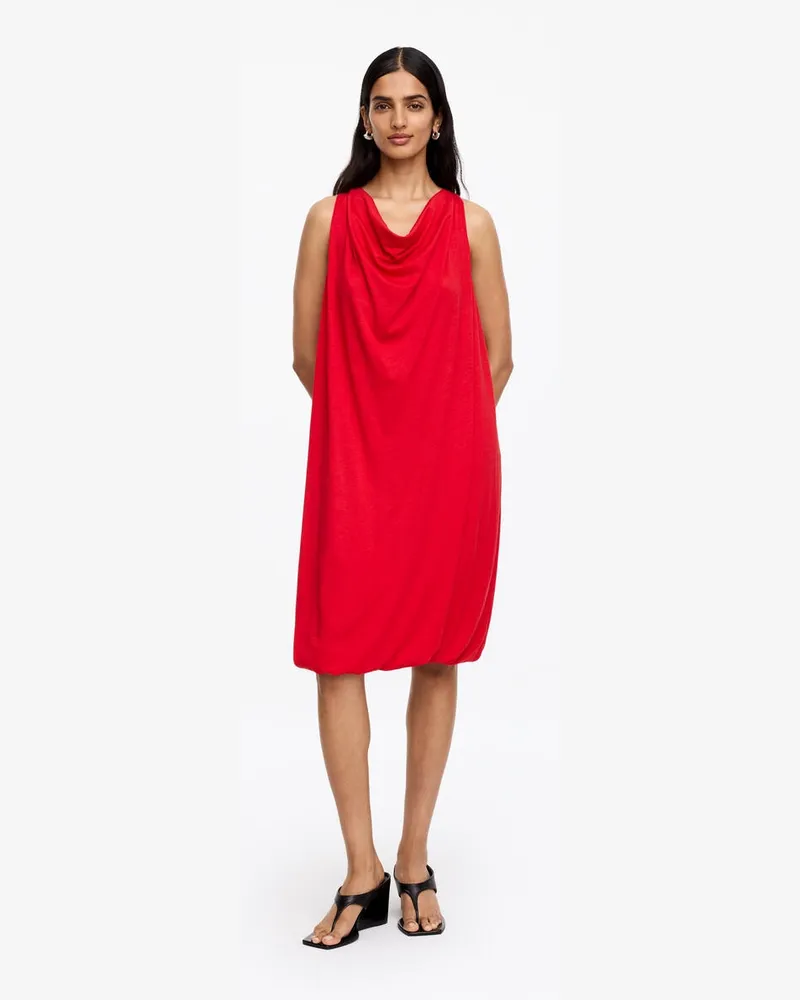 Arket Drapiertes Kleid Mit Ballonschnitt -Rot Rot