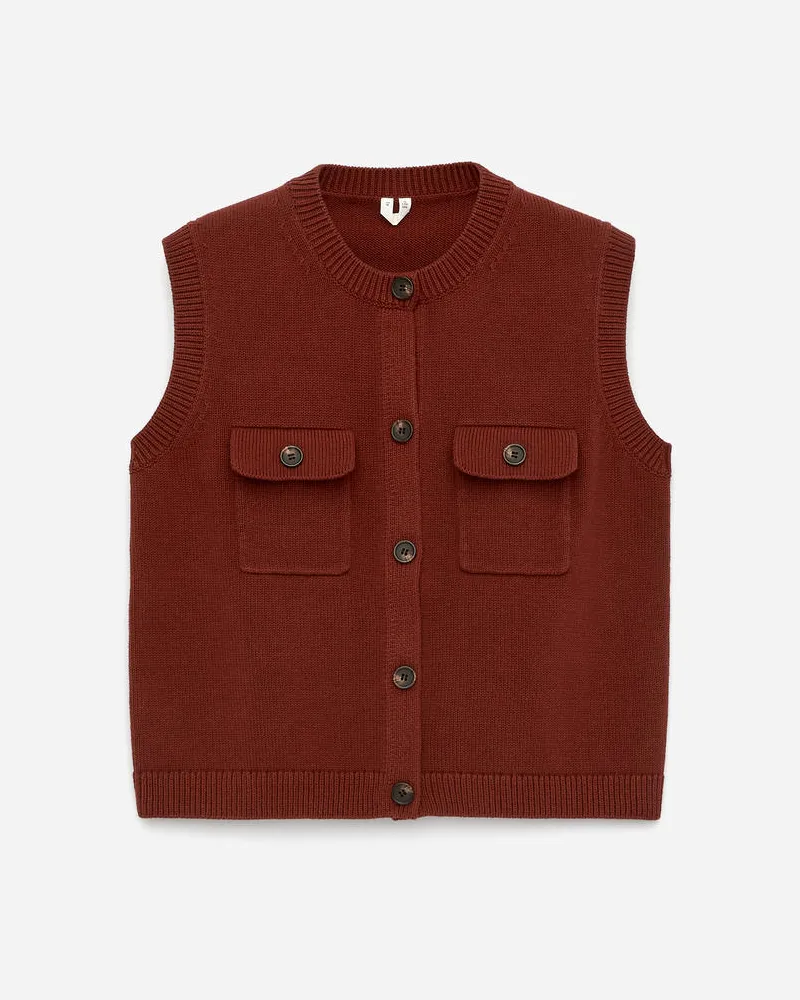 Arket Strickweste Aus Baumwolle -Orange Orange