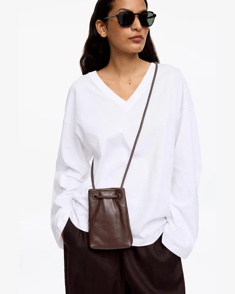 Arket Umhängetasche Aus Leder -Braun Braun