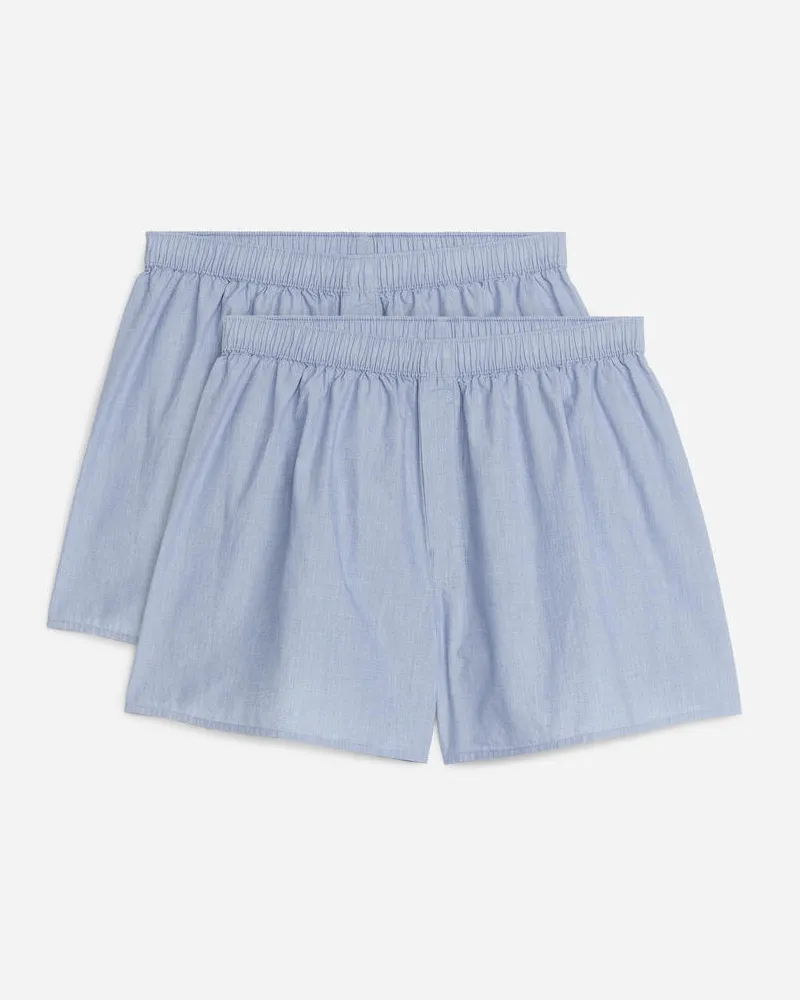 Arket Gewebte Boxershorts 2er-Set -Blau Blau