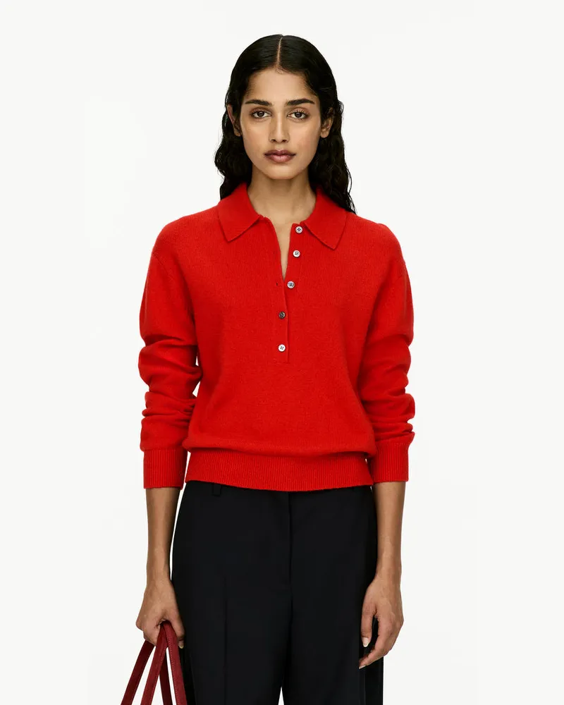 Arket Polopullover Aus Wolle -Rot Rot