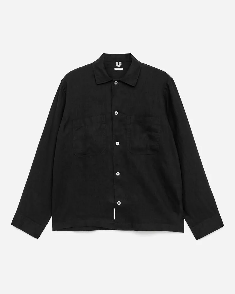 Arket Lockeres Leinenhemd -Schwarz Schwarz