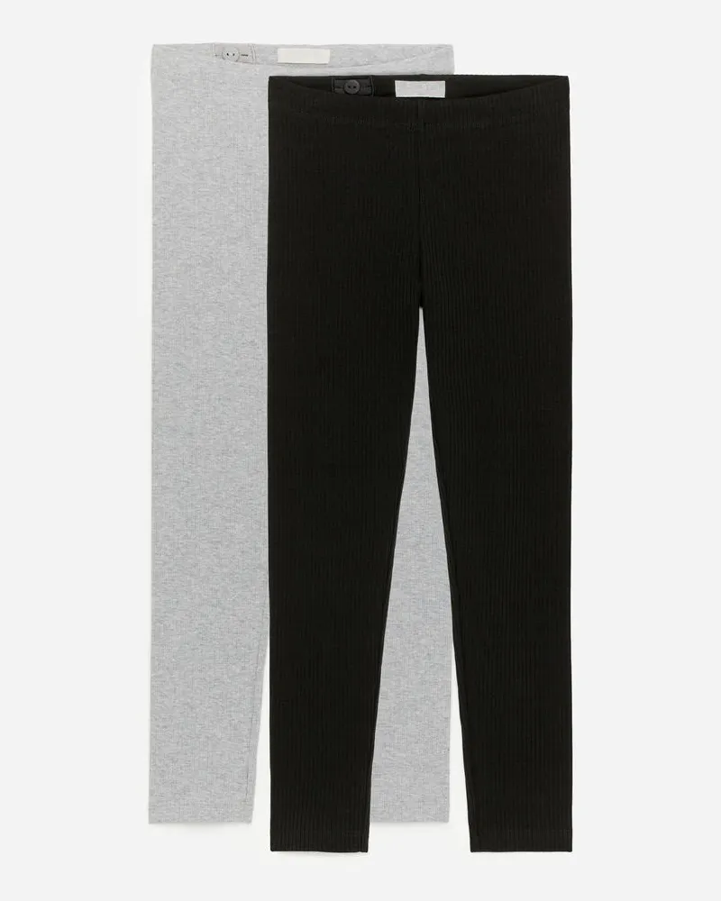 Arket Gerippte Jersey-Leggings 2er-Set -Schwarz Schwarz