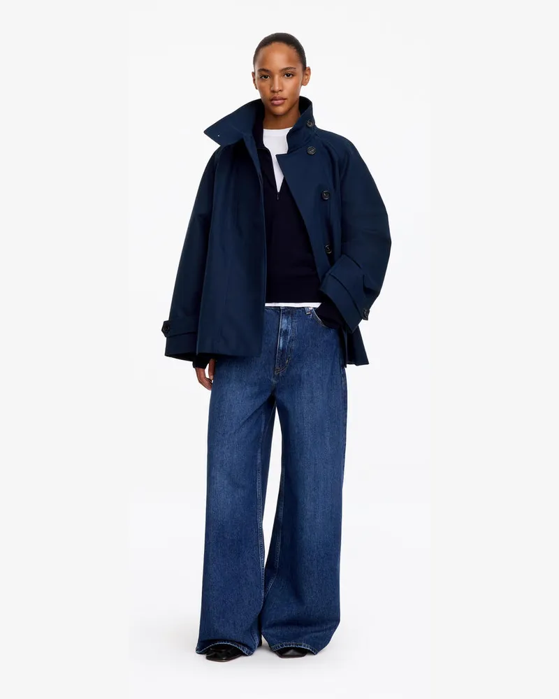 Arket Baumwolljacke Mit Stehkragen -Blau Blau