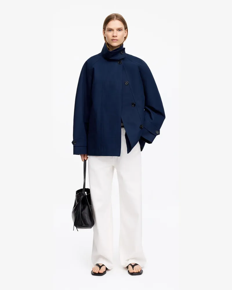 Arket Baumwolljacke Mit Stehkragen -Blau Blau