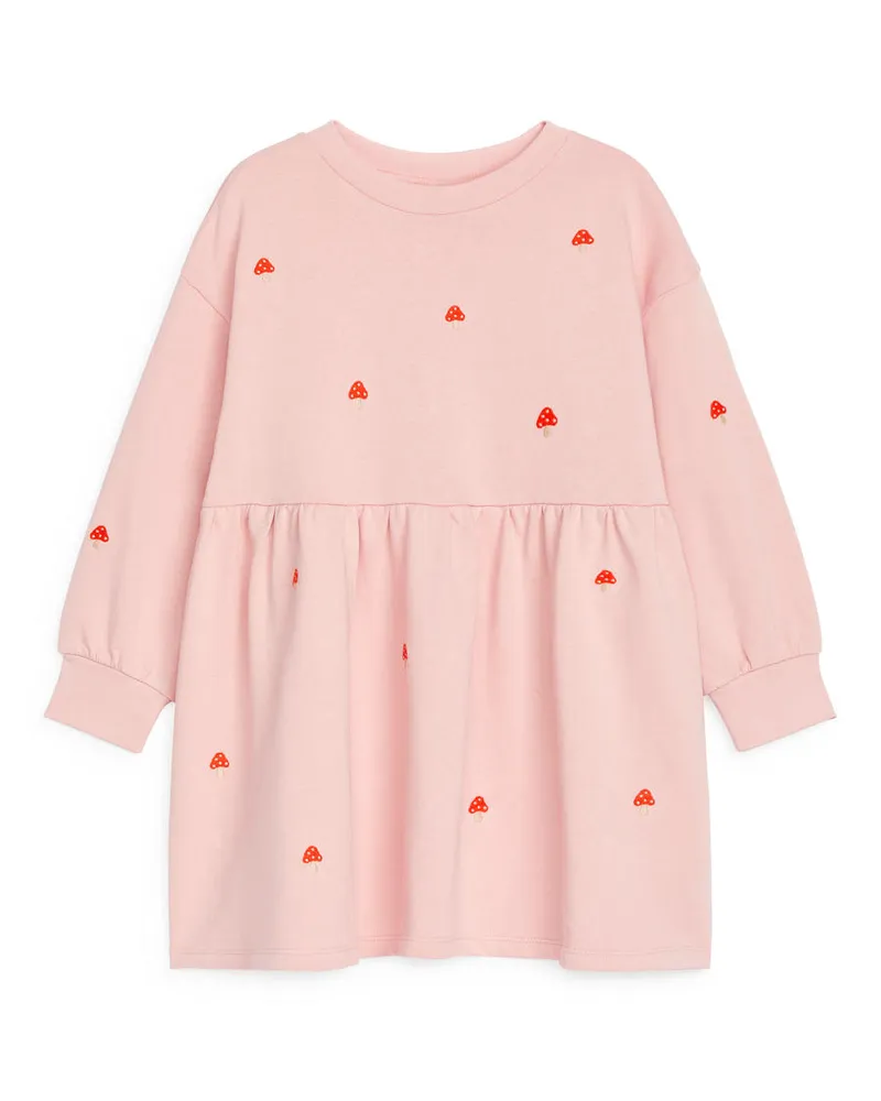 Arket Sweatshirtkleid Mit Stickerei - Rosa Rosa