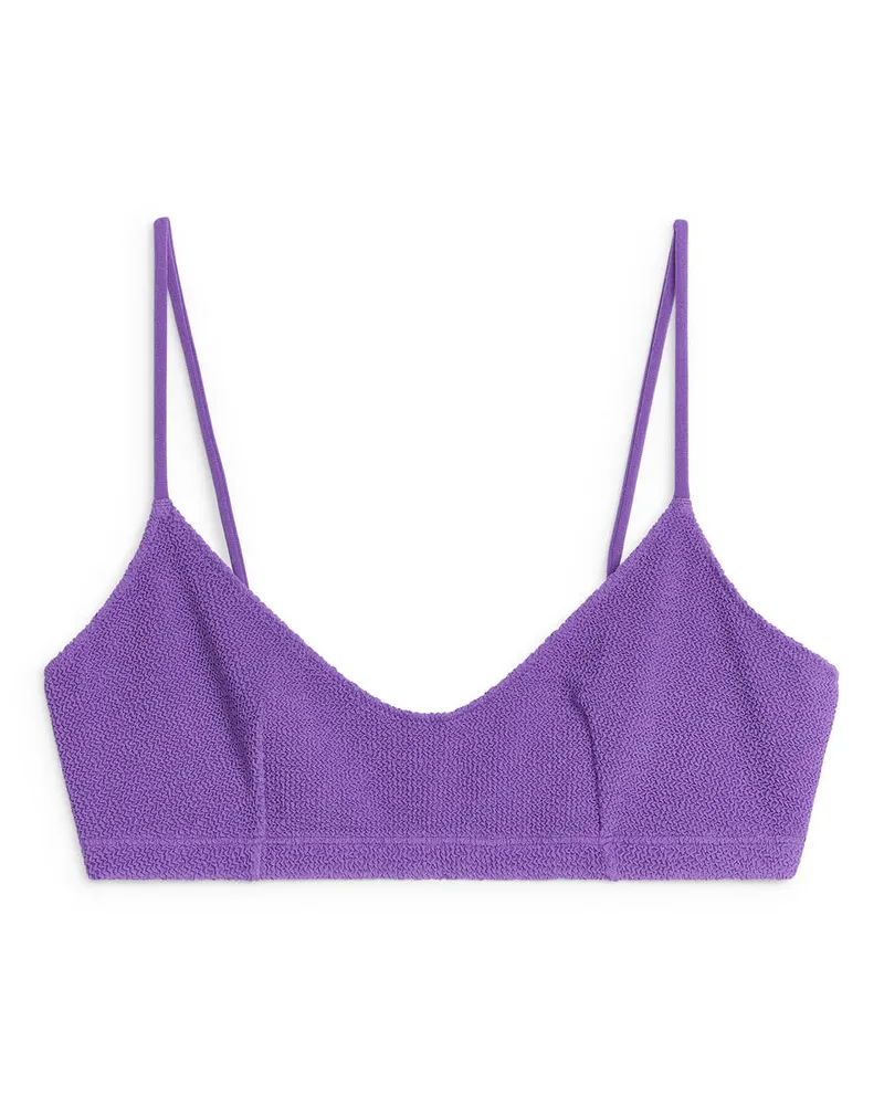 Arket Crinkle-Bikinitop - Lila Lila
