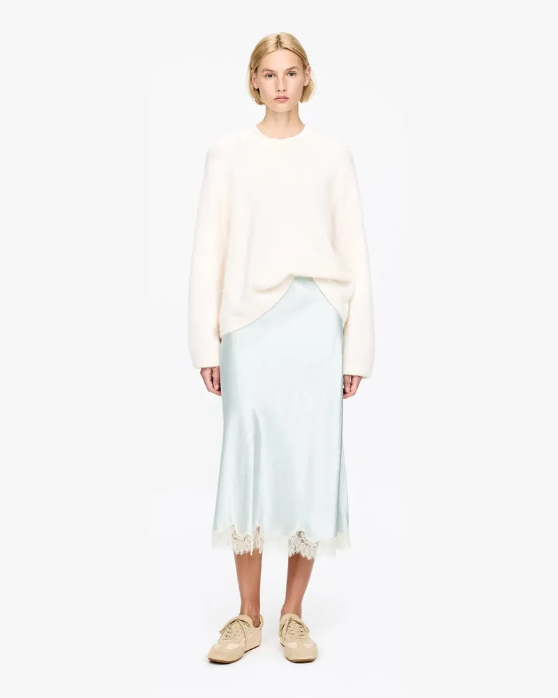 Arket Satinrock Mit Spitze -Türkis Türkis