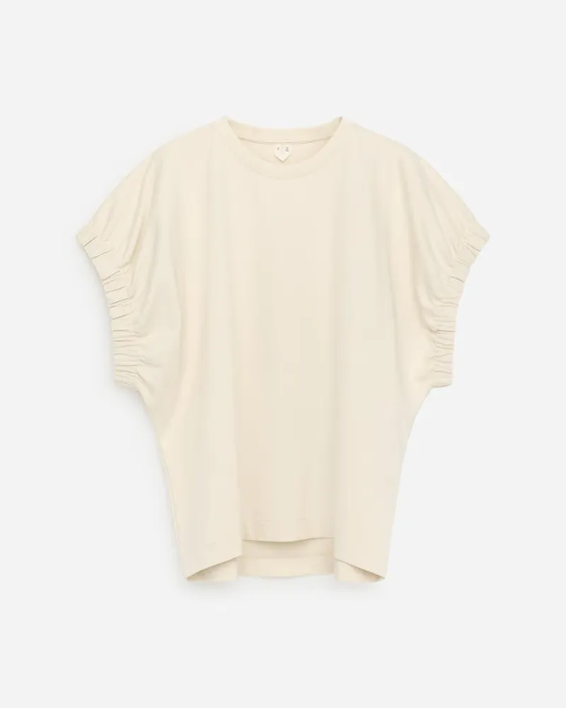 Arket T-Shirt Mit Gerafften Ärmeln -Beige Beige