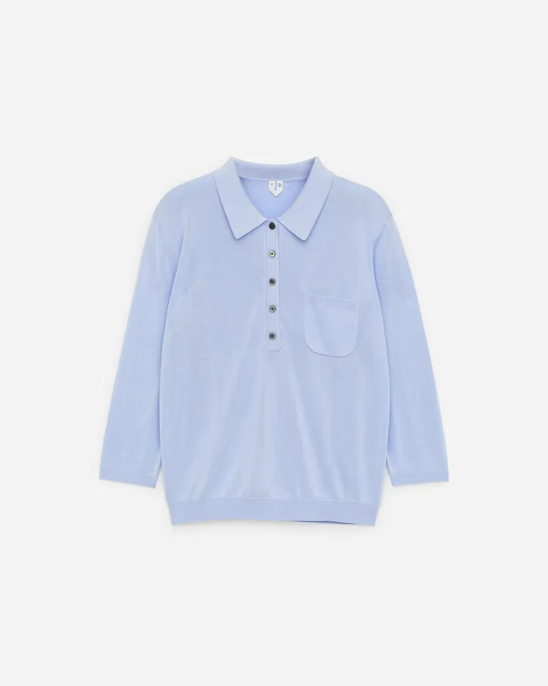Arket Polostrickhemd - Blau Hellblau