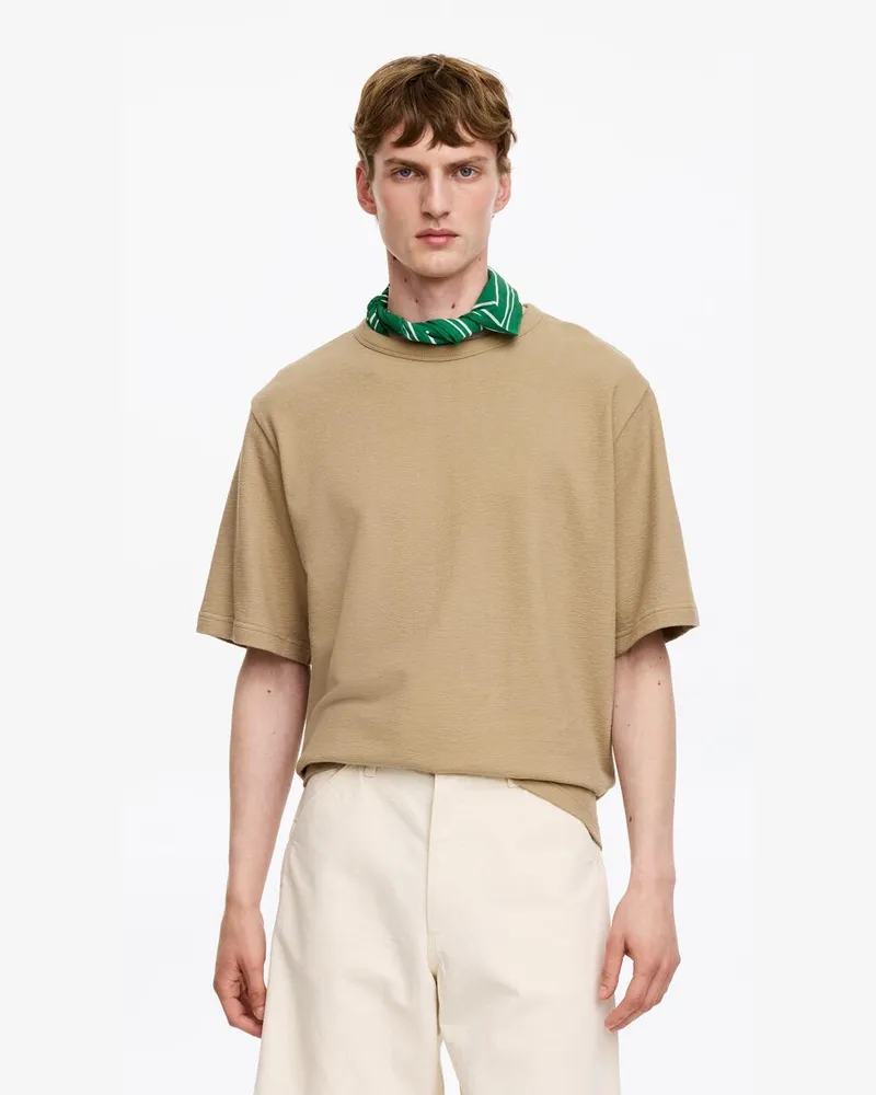 Arket Lockeres Bouclé-T-Shirt -Beige Beige