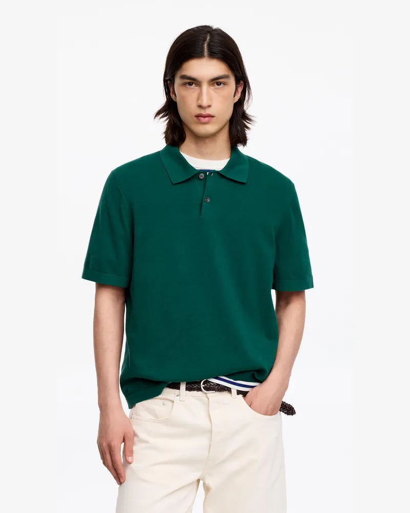Arket Feinstrick-Poloshirt -Grün Grün