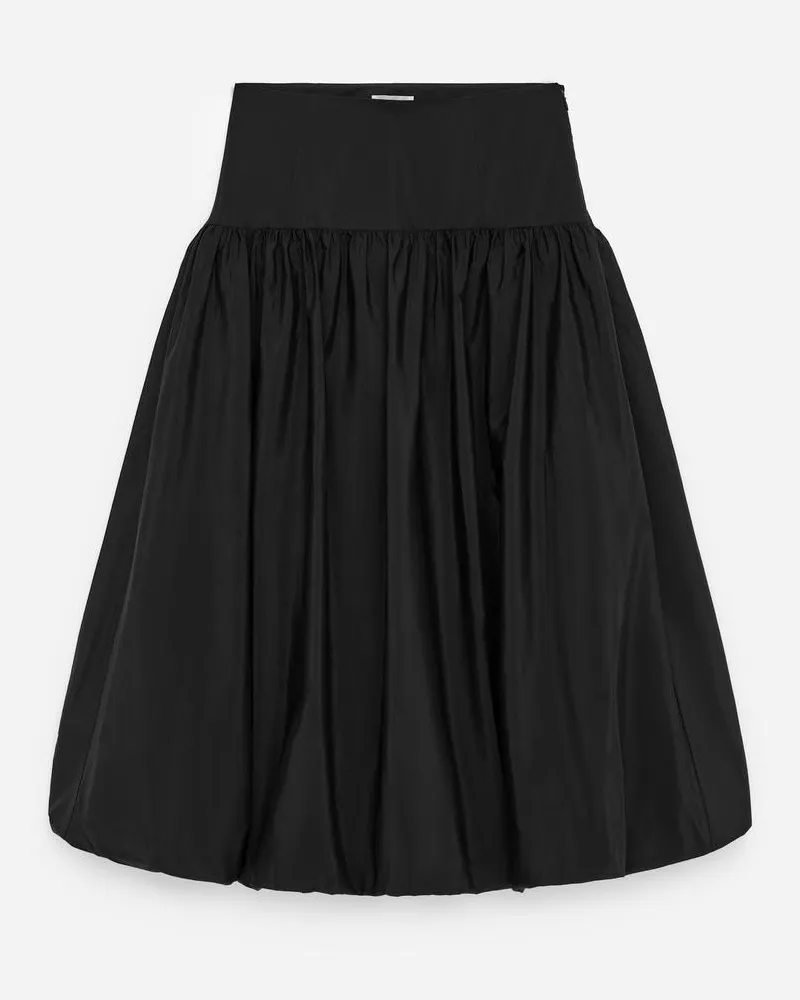 Arket Taftrock Mit Bubble-Saum -Schwarz Schwarz