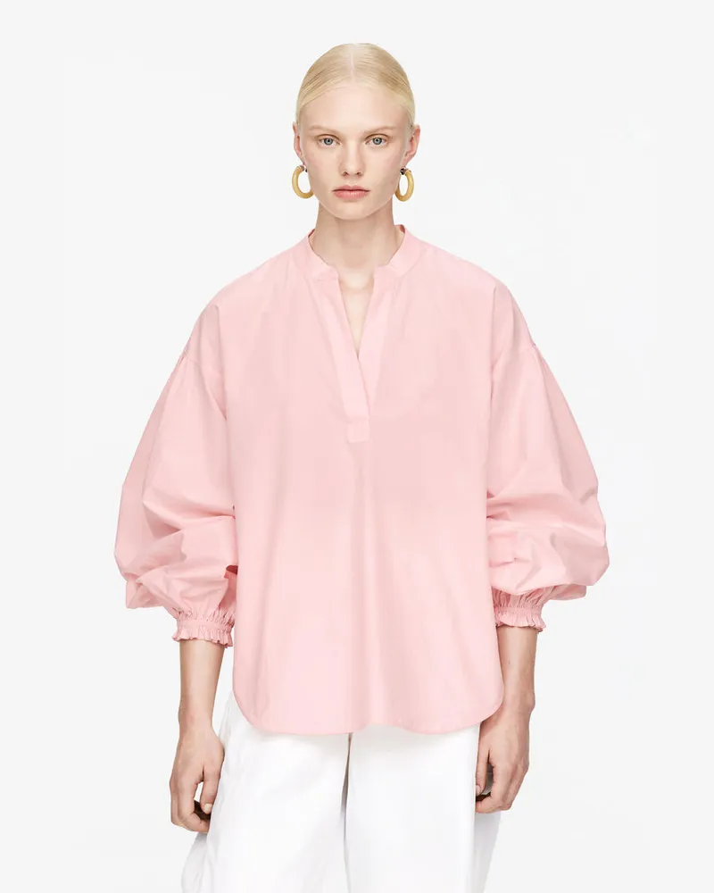 Arket Bluse Mit Voluminösen Ärmeln -Rosa Rosa