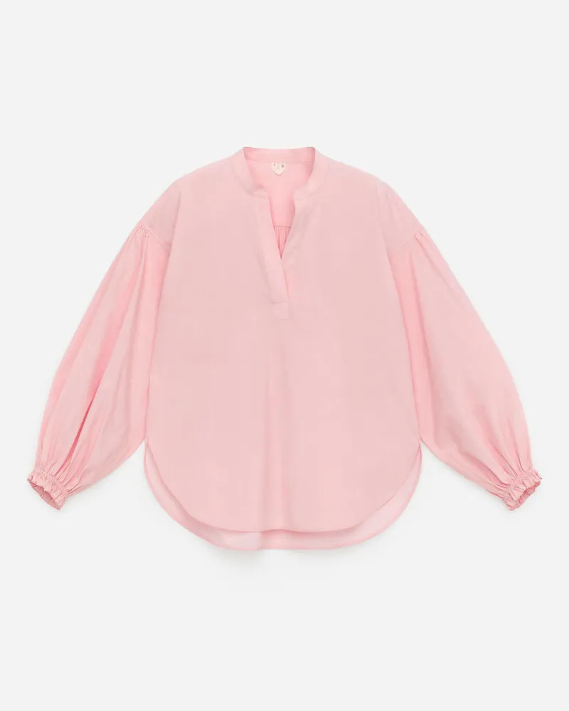 Arket Bluse Mit Voluminösen Ärmeln - Rosa Rosa