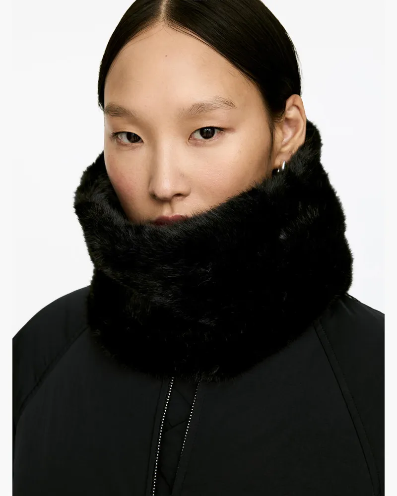 Arket Loopschal Aus Kunstpelz -Schwarz Schwarz