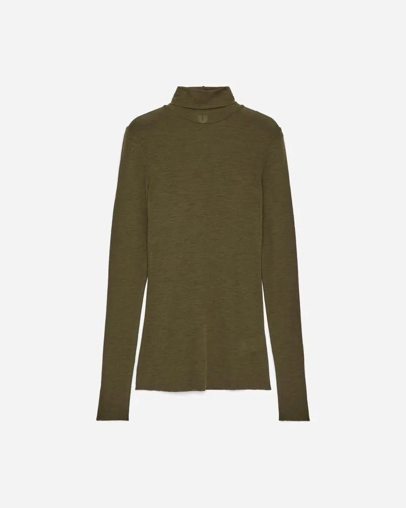 Arket Rollkragenoberteil Aus Wolle -Grün Grün