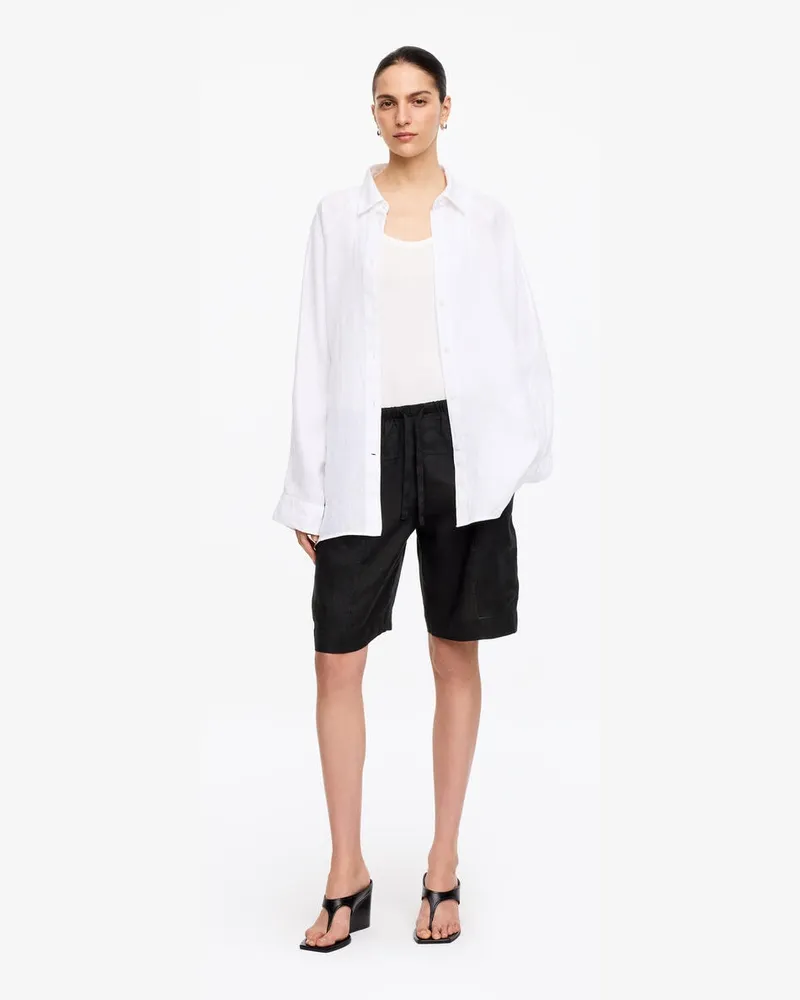 Arket Leinen-Shorts -Schwarz Schwarz