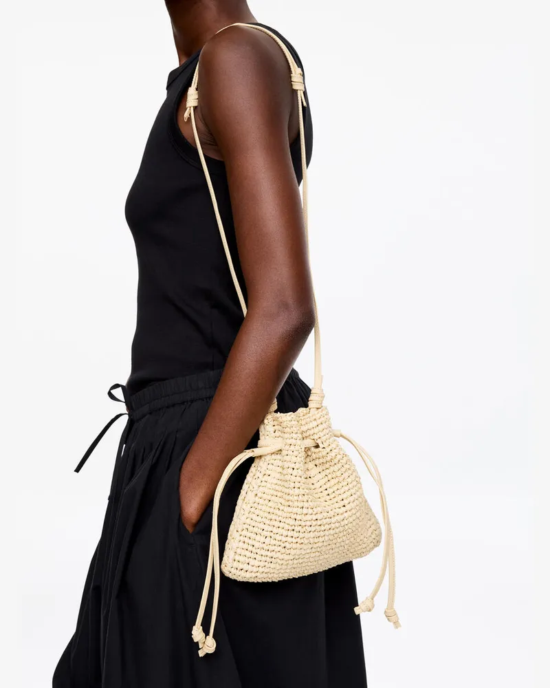 Arket Gewebte Pouch Aus Stroh -Beige Beige