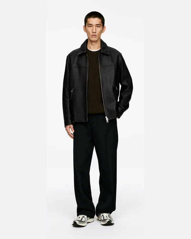 Arket Lederjacke -Schwarz Schwarz