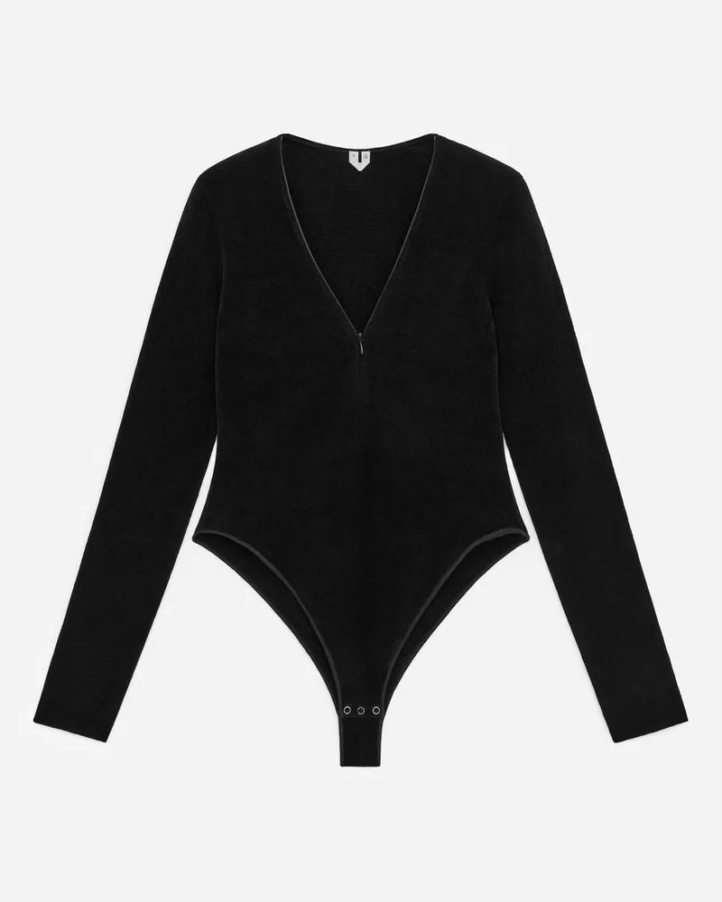 Arket Samtbody -Schwarz Schwarz