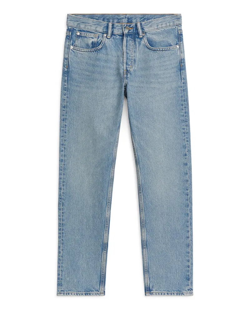 Arket Park Cropped Regular Straight Jeans - Blau Hellblau
