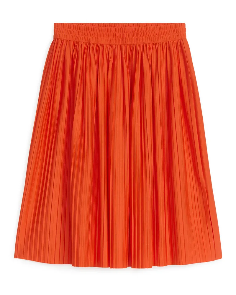 Arket Plissierter Midirock - Orange Orange