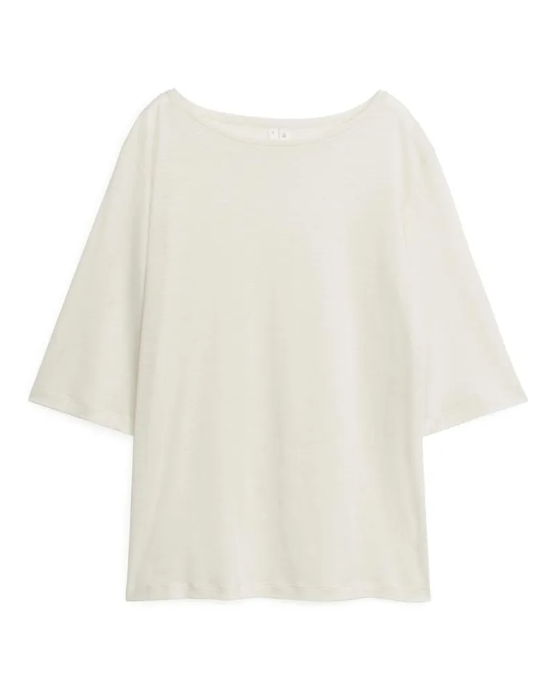 Arket T-Shirt Mit U-Boot-Ausschnitt -Weiß Weiß