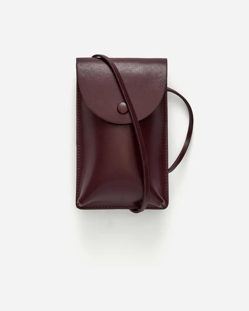Arket Handytasche Aus Leder - Rot Dunkelrot