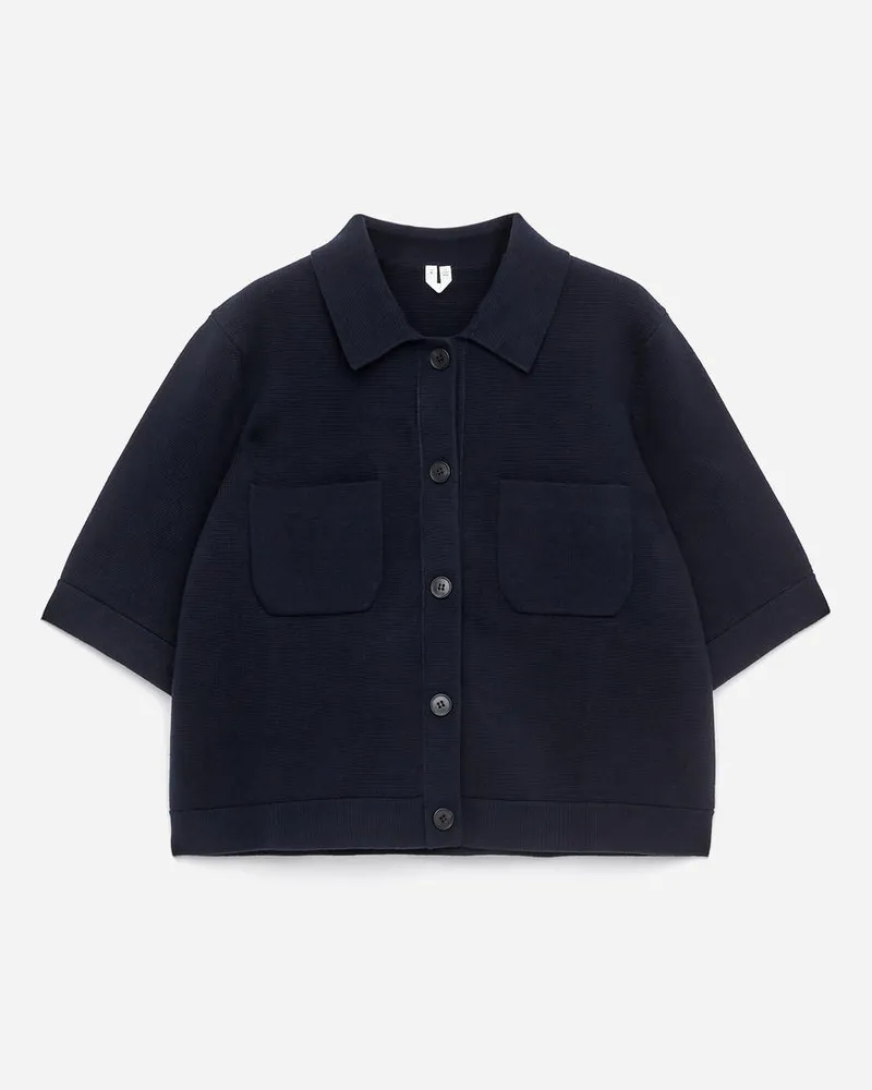 Arket Kurzärmlige Strickjacke -Blau Blau
