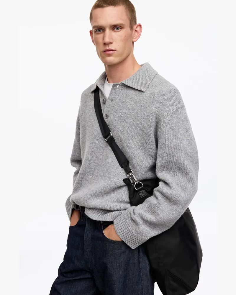 Arket Tragetasche Aus Nylon Und Leder -Schwarz Schwarz