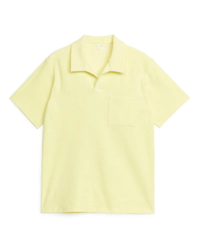 Arket Poloshirt Aus Baumwollfrottee - Gelb Gelb