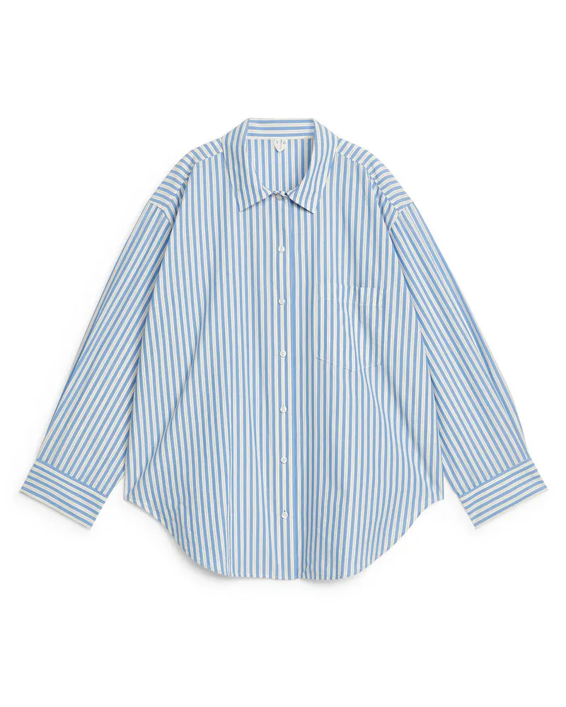 Arket Lockeres Pyjamahemd - Blau|Mehrfarbig|Weiß Weiß