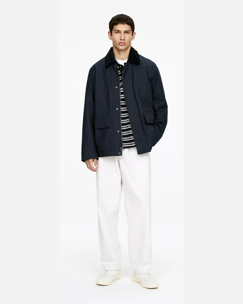 Arket Jacke Aus Gewachster Baumwolle -Blau Blau