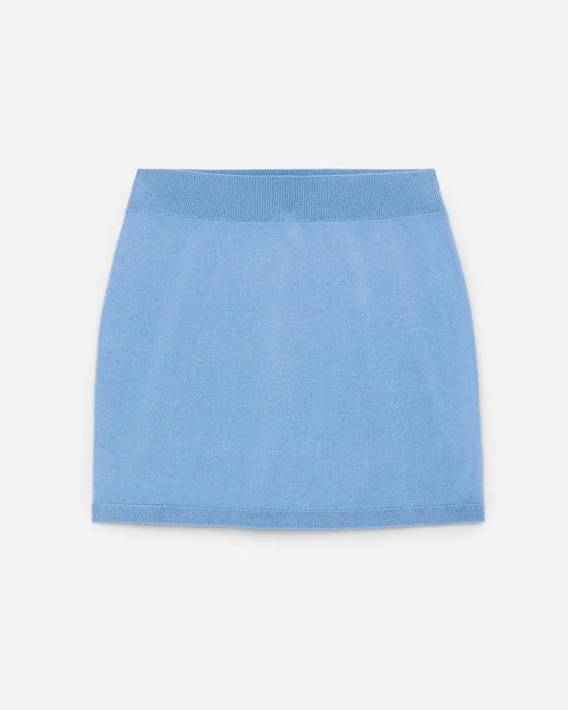 Arket Minirock Aus Merinowolle - Blau Hellblau
