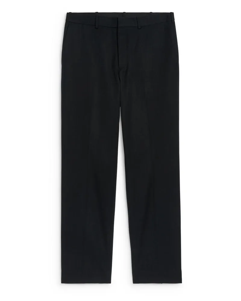 Arket Hose Aus Wolle Und Baumwolle - Schwarz Schwarz