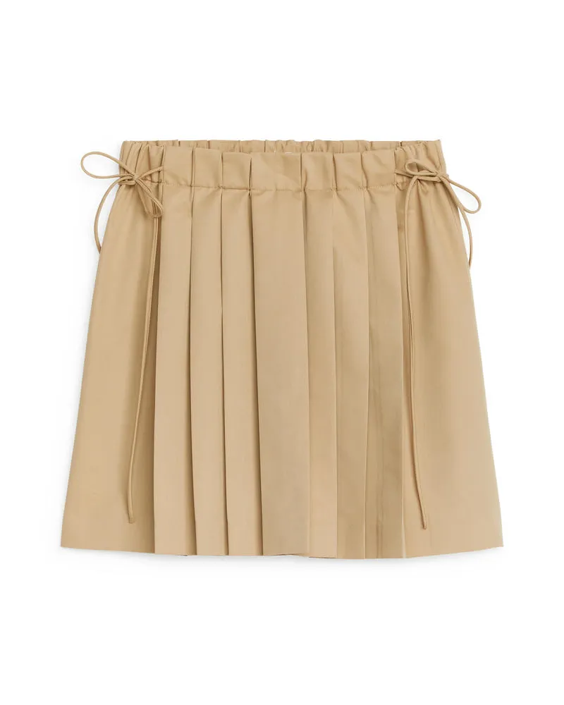 Arket Plissierter Midirock - Beige Beige