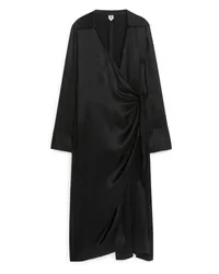 Arket Wickelkleid Schwarz