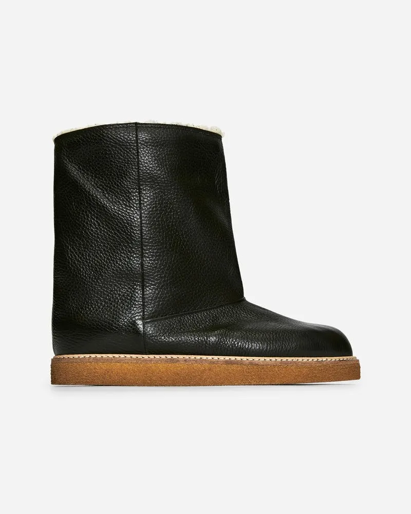 Arket Gefütterter Lederstiefel -Schwarz Schwarz