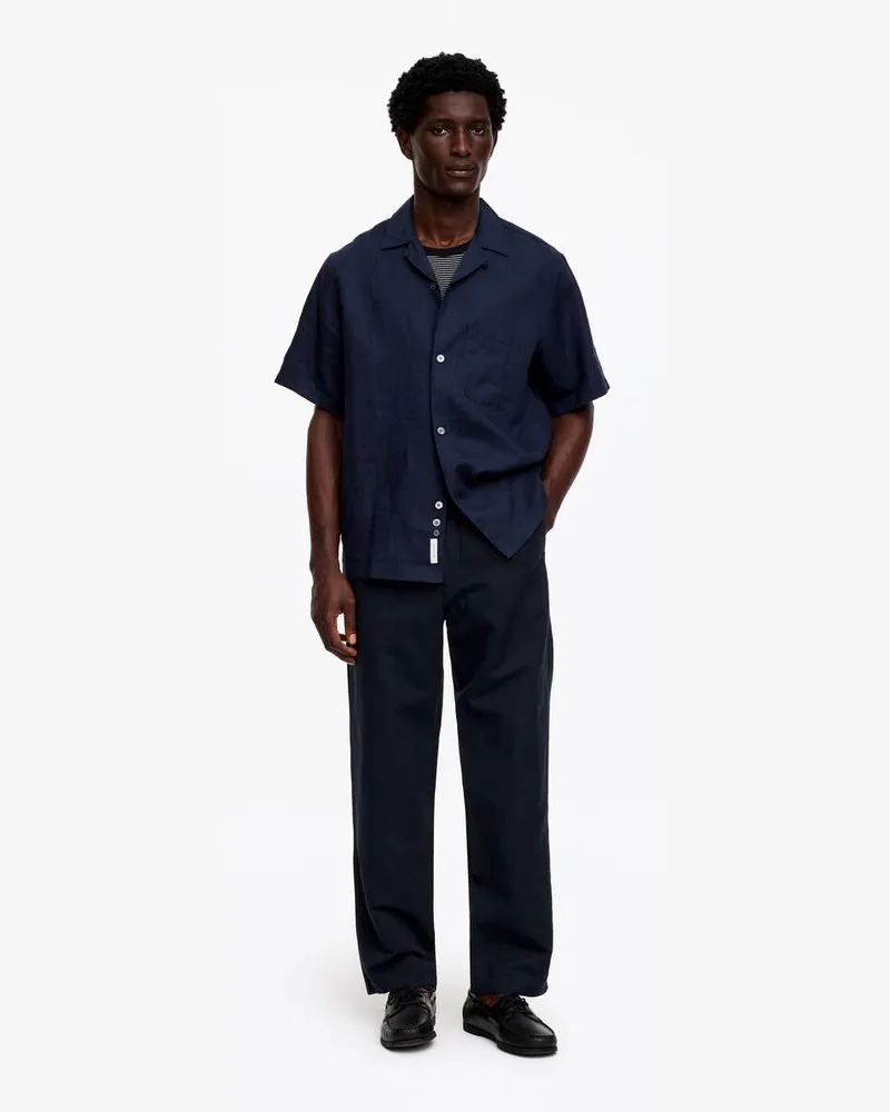 Arket Hose Aus Leinenmix -Blau Blau