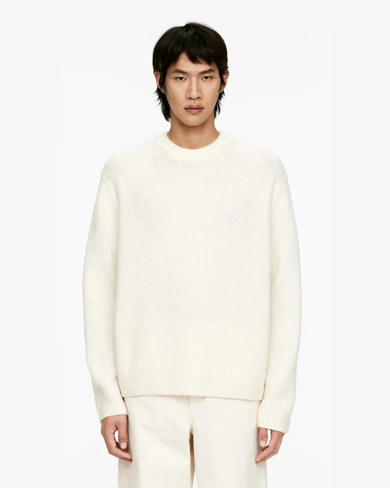 Arket Pullover Aus Schwerem Wollstrick -Weiß Weiß