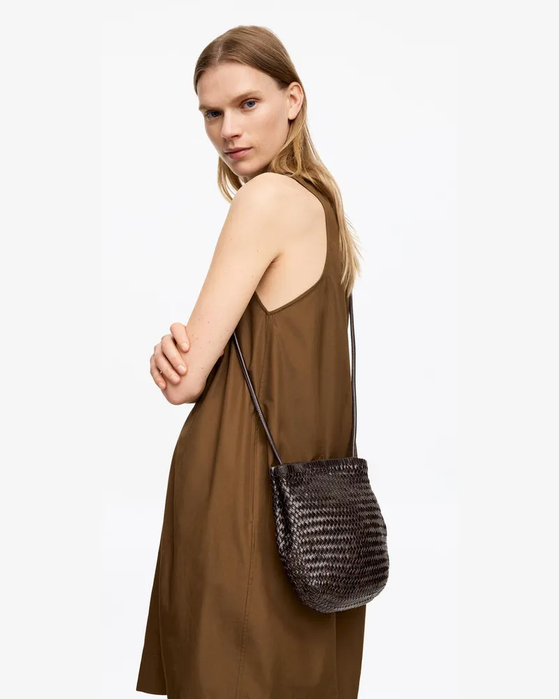 Arket Umhängetasche Aus Leder -Braun Braun