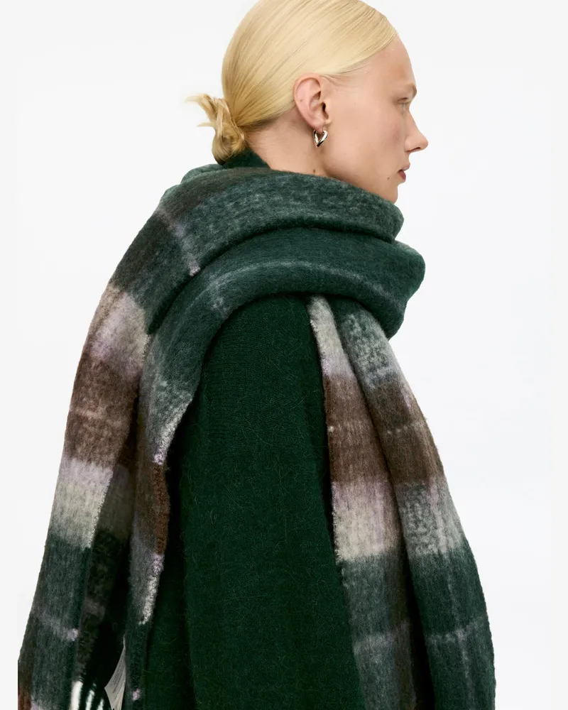 Arket Schal Aus Wollmischung -Grün Grün