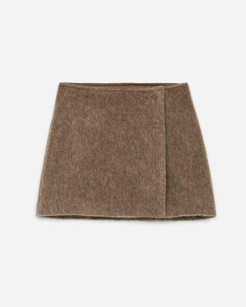Arket Minirock Aus Wollmischung - Braun Hellbraun