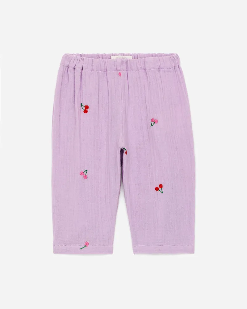 Arket Bestickte Musselinhose -Lila Lila