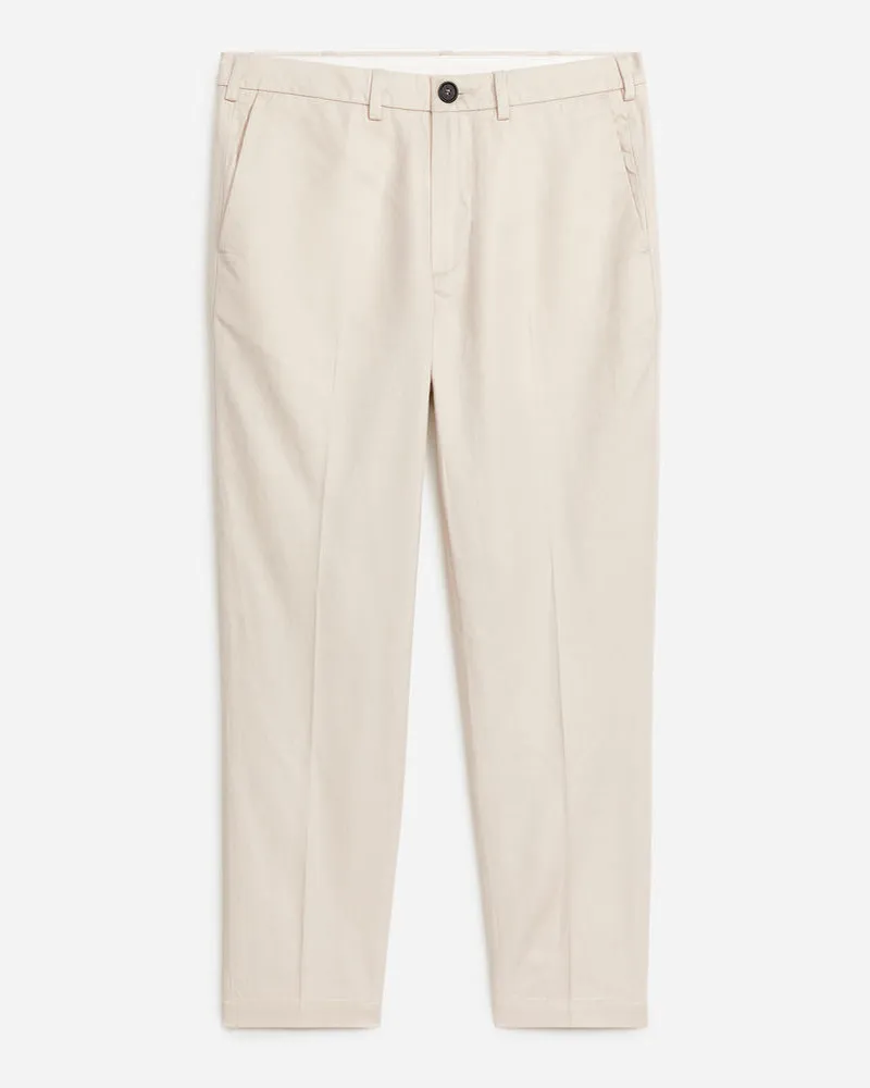 Arket Baumwollleinen-Hose Regular Cropped - Weiß Cremeweiß