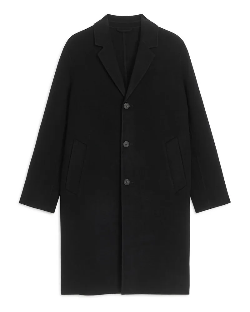 Arket Lockerer Wollmantel -Schwarz Schwarz