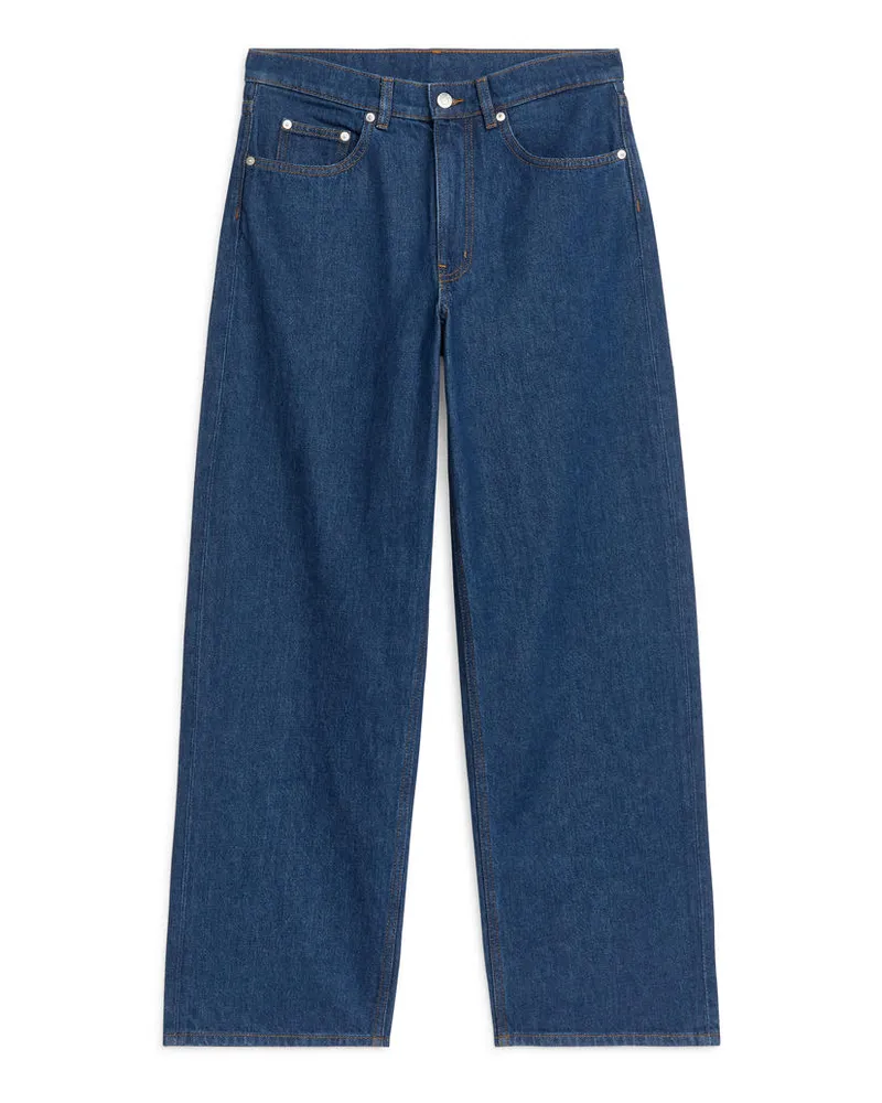 Arket Heather Loose Jeans - Blau Mittelblau