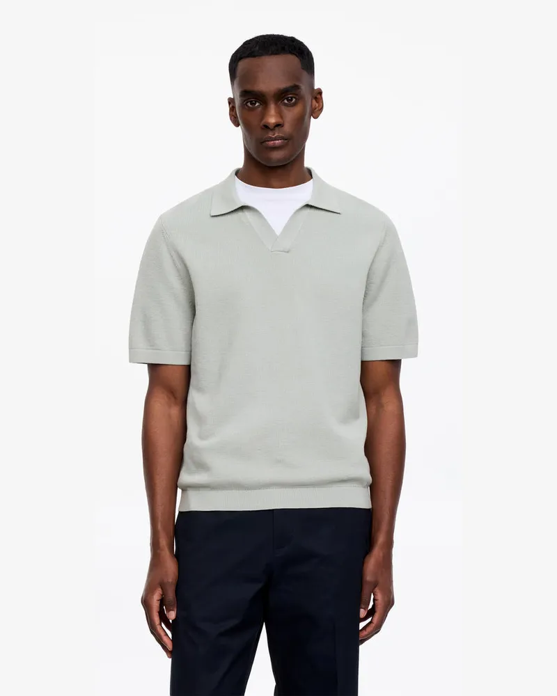 Arket Strukturiertes Polohemd -Türkis Türkis